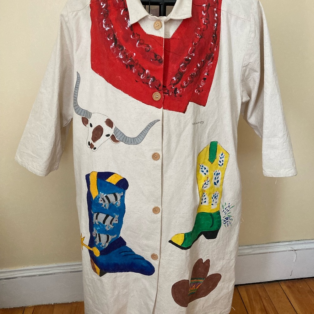 Skamps hand painted Huston Texas jacket